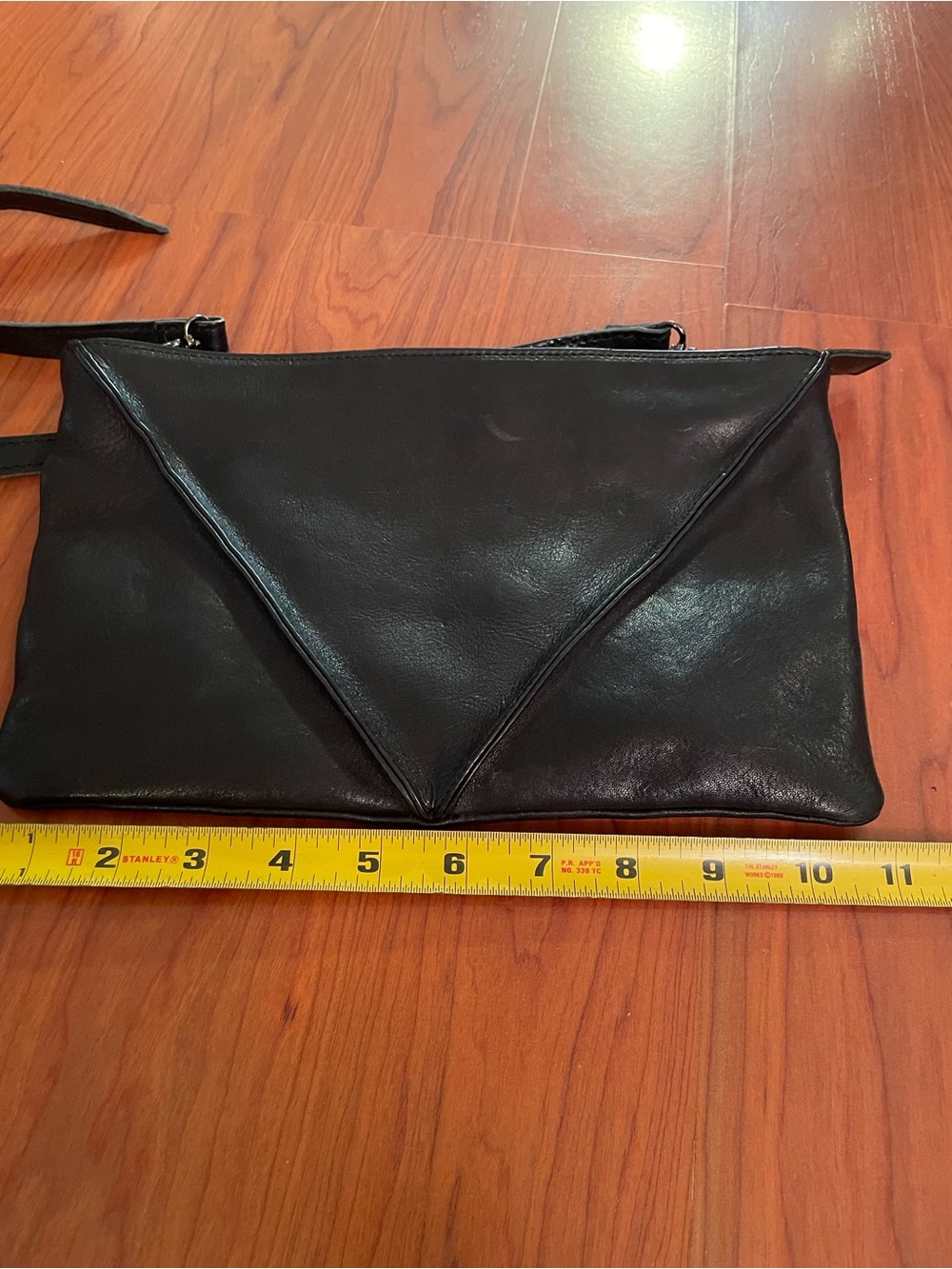 ELK Genuine Leather Handbag Black Crossbody Clutch Shoulder Bag Minimalist - Picture 7 of 9